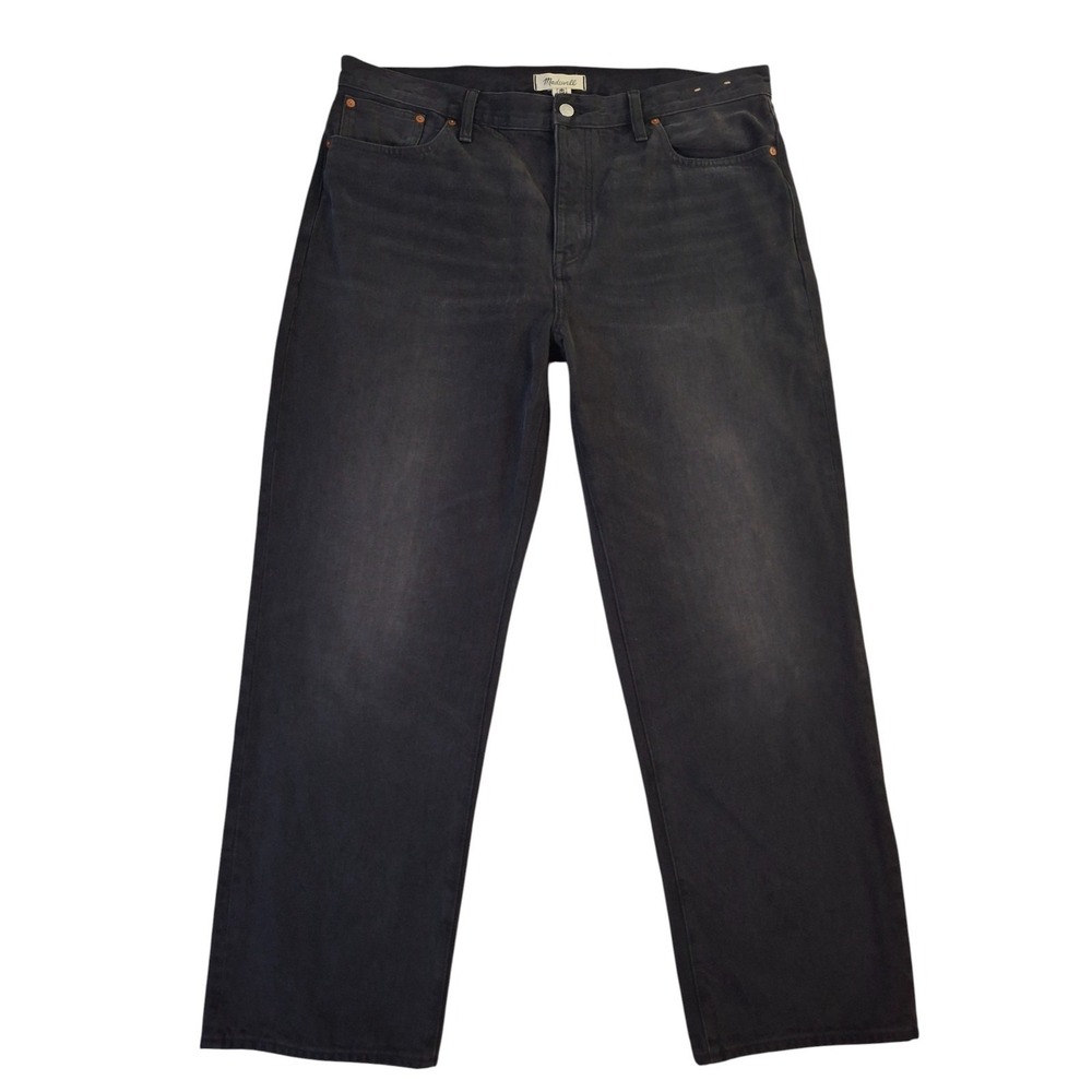 Madewell Low Slung‎ Straight Jeans Women's 32* Black Denim Button Fly